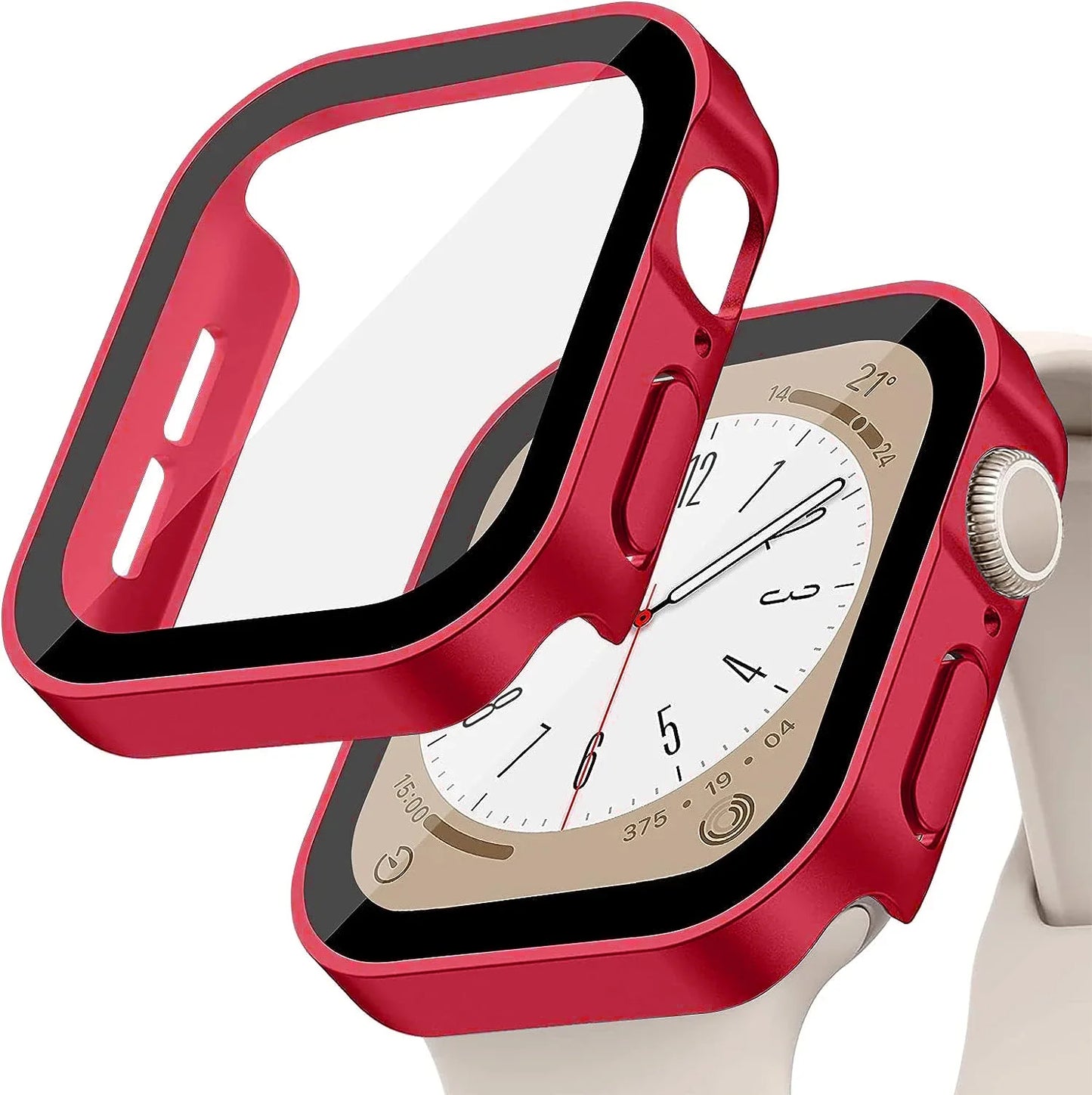 Tempered Glass+Cover for Apple Watch 11 10 9 8 7 46Mm 42Mm PC Bumper Screen Protector Case Iwatch Series 7 6 5 4 SE3 44 40 45Mm